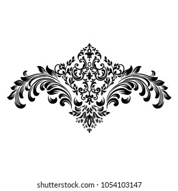 Premium  vintage baroque frame scroll ornament engraving border floral retro pattern antique style acanthus foliage swirl decorative design element filigree calligraphy - vector