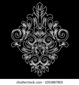 Premium  vintage baroque frame scroll ornament engraving border floral retro pattern antique style acanthus foliage swirl decorative design element filigree calligraphy - vector