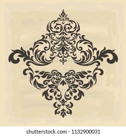 Premium vintage baroque frame scroll ornament engraving border floral retro pattern antique style acanthus foliage swirl decorative design element filigree calligraphy - vector.