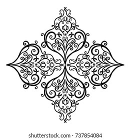 Premium  vintage baroque frame scroll ornament engraving border floral retro pattern antique style acanthus foliage swirl decorative design element filigree calligraphy - vector
