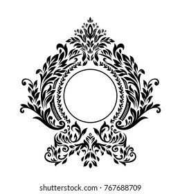 Premium  vintage baroque frame scroll ornament engraving border floral retro pattern antique style acanthus foliage swirl decorative design element filigree calligraphy - vector.