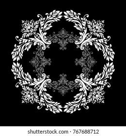 Premium  vintage baroque frame scroll ornament engraving border floral retro pattern antique style acanthus foliage swirl decorative design element filigree calligraphy - vector.