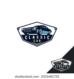 Premium Vintage Car. Vector Illustration Emblem EPS