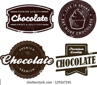 Premium Vintage Chocolate Dessert Stamps