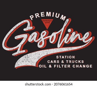 Premium Vintage Gasoline Motor Oil T-shirts Printing Design