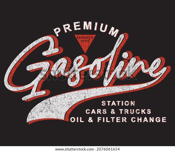 Premium Vintage Gasoline Motor oil T-shirts\
Printing design