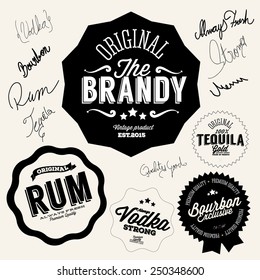 Premium Vintage Whiskey Alcohol labels and badges 