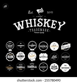 Premium Vintage Whiskey Alcohol labels and badges