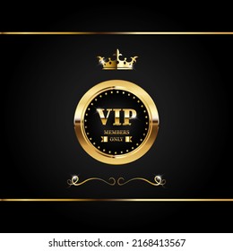 Banner VIP premium con elementos dorados y corona