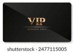 Premium VIP card with gold elements in black color. Vector