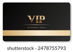 Premium VIP card with gold elements in black color. Vector