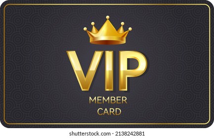 Premium VIP card with gold elements and crown