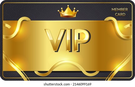 Premium VIP card with gold elements and crown	
