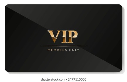 Premium VIP card with gold elements in black color. Vector