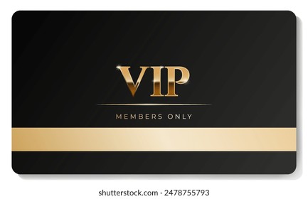 Premium VIP card with gold elements in black color. Vector