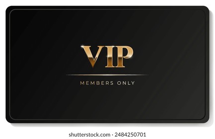 Premium VIP card with gold elements in black color. Vector