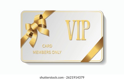 Premium VIP card with gold elements on a white background. Members only