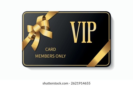 Premium VIP card with gold elements on a black background. Members only