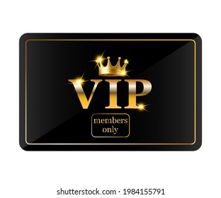 Premium-VIP-Karte mit goldenen Elementen auf weißem Hintergrund, Vektorgrafik