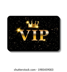Premium VIP card with golden elements on a white background, vector illustration