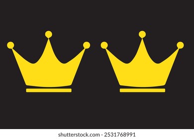 Premium- und VIP-Benutzerkronensymbol. Premium-Mitglied Medaillenkronen-Symbol-Set. Exklusives Mitgliedsabzeichen in schwarz und gold.