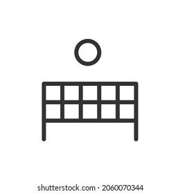 Premium volleyball line icon for app, web and UI. Vector stroke sign isolated on a white background. Outline icon of volleyball in trendy style.