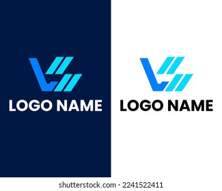 Premium VS or SV letters logo design. Creative elegant curve vector logotype. Luxury linear creative monogram. Combined letters V and S.