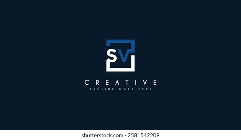 Premium VS or SV letters logo design. Creative elegant curve vector logotype. Luxury linear creative monogram. Combined letters V and S.