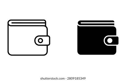 Premium Wallet icon set in outline and solid style Vector Icon Isolated on White Background