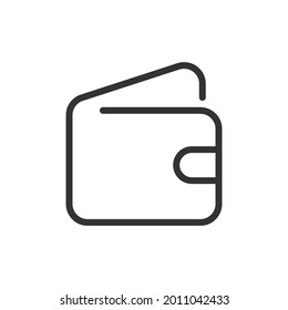 Premium wallet line icon for app, web and UI. Vector stroke sign isolated on a white background. Outline icon of wallet in trendy style.