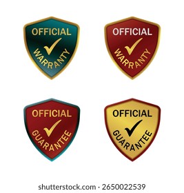 Premium Warranty and Original Product Badges Set – Metal Vector Stamps and Hexagon Label Design