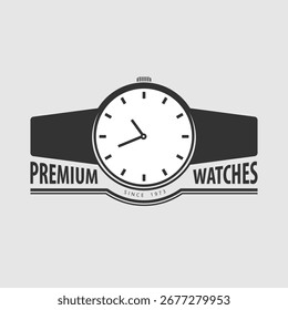 Premium relojes de diseño de logotipo. Ilustración vectorial