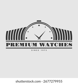 Premium relojes de diseño de logotipo. Ilustración vectorial