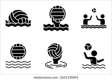 Premium water polo line icon set for app, web and UI. vector illustration on white background