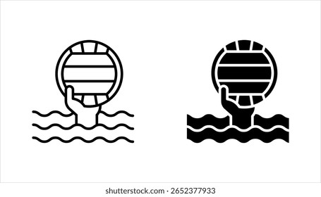 Premium water polo line icon set for app, web and UI. vector illustration on white background