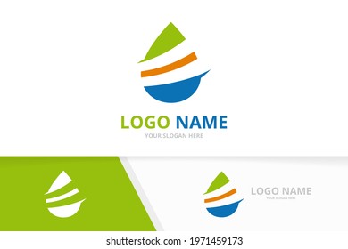 Premium waterdrop logo combination. Unique fresh spa logotype design template.