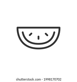 Premium watermelon line icon for app, web and UI. Vector stroke sign isolated on a white background. Outline icon of watermelon in trendy style.