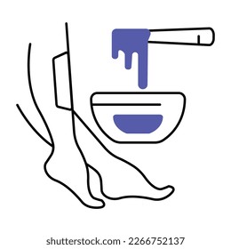 Premium waxing icon in linear style 