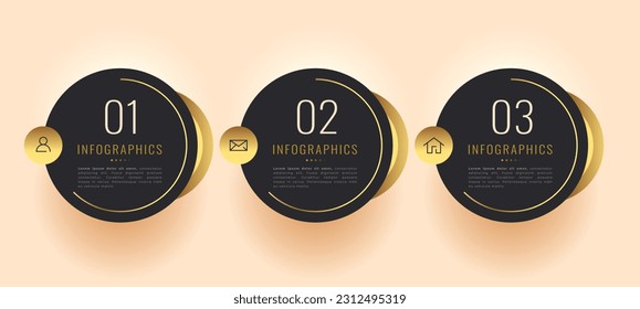 premium way to display business data with 3 step infographic banner vector