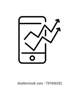 Premium web analytics icon or logo in line style. High quality sign and symbol on a white background. Vector outline pictogram for infographic, web design and app development.