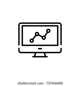 Premium web analytics icon or logo in line style. High quality sign and symbol on a white background. Vector outline pictogram for infographic, web design and app development.