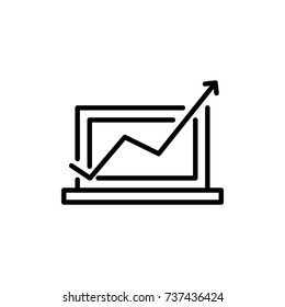 Premium web analytics icon or logo in line style. High quality sign and symbol on a white background. Vector outline pictogram for infographic, web design and app development.
