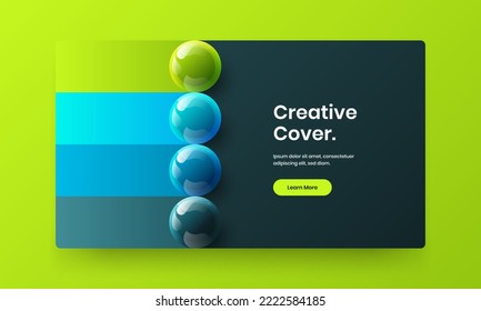 Premium web banner vector design template. Original 3D balls cover layout.
