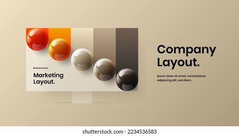 Premium web banner vector design concept. Unique display mockup presentation layout.