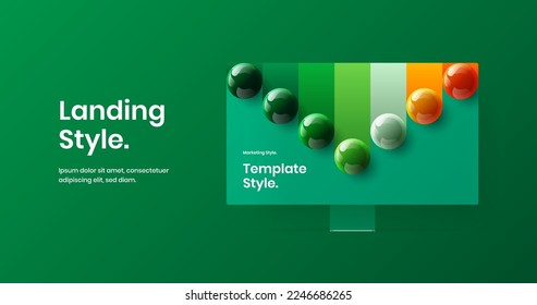 Premium web banner vector design layout. Colorful desktop mockup presentation concept.