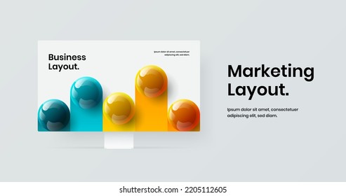 Premium website screen design vector illustration. Amazing computer display mockup presentation template.