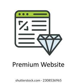 Ilustración de diseño de iconos de contorno de vectores de sitio web premium. Seo y símbolo web sobre el fondo blanco Archivo EPS 10