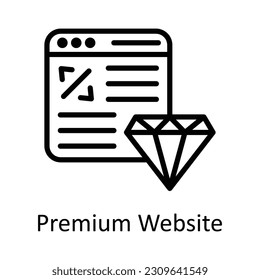 Premium Website Vektor Skizze Design Illustration. Seo- und Web-Symbol auf weißem Hintergrund EPS10-Datei