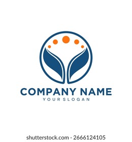 Premium Whale Tail Circle Logo Design Vector Illustration