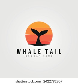 premium whale tail landscape logo inspiration.modern design, vector vintage illustration design